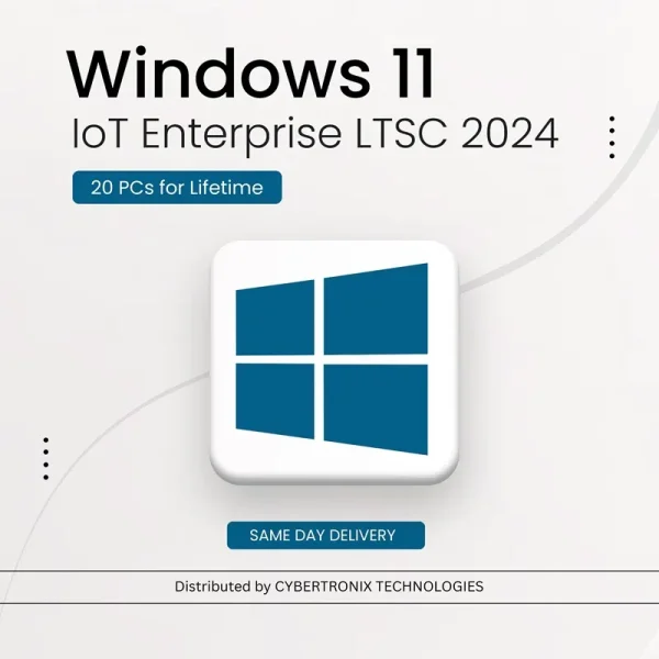 ويندوز 11 IoT Enterprise LTSC 2024 | 20 جهاز كمبيوتر مدى الحياة | ترخيص رقمي | توصيل في نفس اليوم