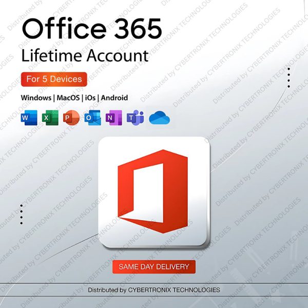 Microsoft Office 365 - Lifetime Account for 5 Devices | Windows, Android, MAC, iOS & Online | Digital License | Same Day Delivery