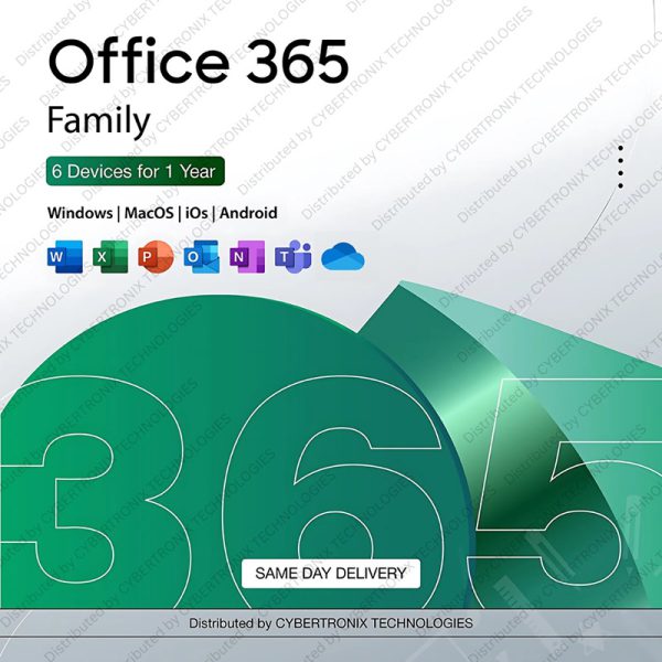 Microsoft Office 365 Family - 1 Year Subscription for 6 Devices | Windows | Digital License | Same Day Delivery