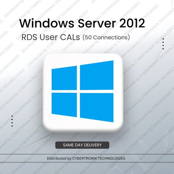 تراخيص وصول المستخدم لخدمات سطح المكتب البعيد (RDS) لنظام التشغيل Microsoft Windows Server 2012 (50 اتصالاً) | ترخيص رقمي | توصيل في نفس اليوم