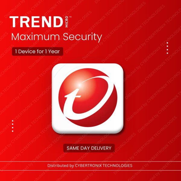 Trend Micro Maximum Security | 1 Device for 1 Year | Digital License | Same Day Delivery