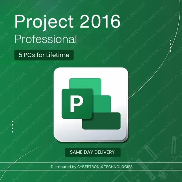 مايكروسوفت بروجكت 2016 بروفيشنال | 5 أجهزة كمبيوتر مدى الحياة | ويندوز | ترخيص رقمي | توصيل في نفس اليوم