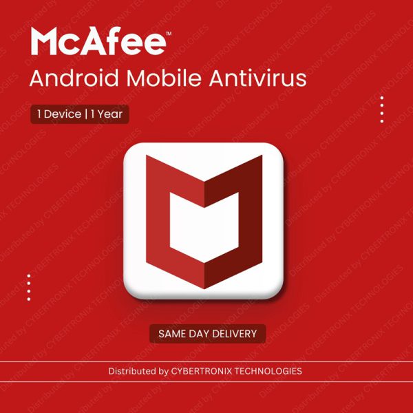 McAfee Android Mobile Antivirus | 1 Device for 1 Year | Digital License | Same Day Delivery