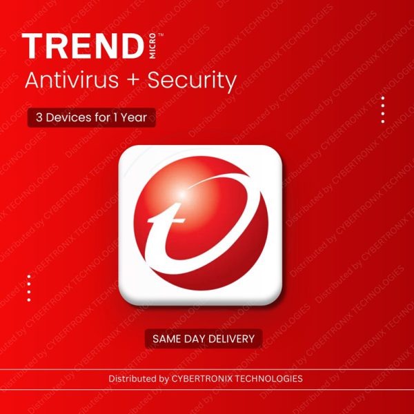 Trend Micro Antivirus+ | 3 Devices for 1 Year | Digital License | Same Day Delivery
