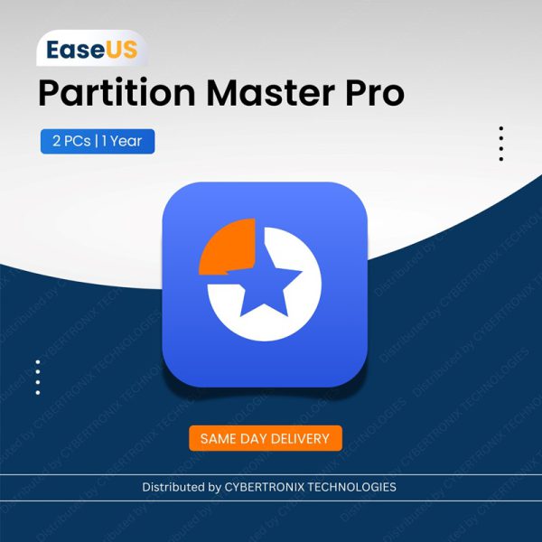 EaseUS Partition Master Pro | 2 PCs for 1 Year | Digital License | Same Day Delivery