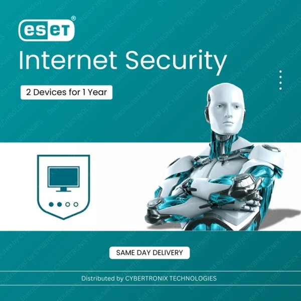 ESET Internet Security | 2 Devices for 1 Year | Digital License | SAME DAY DELIVERY