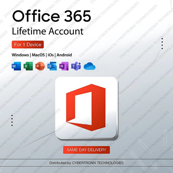 Microsoft Office 365 - Lifetime Account for 1 Device | Windows, Android, MAC, iOS & Online | Digital License | Same Day Delivery