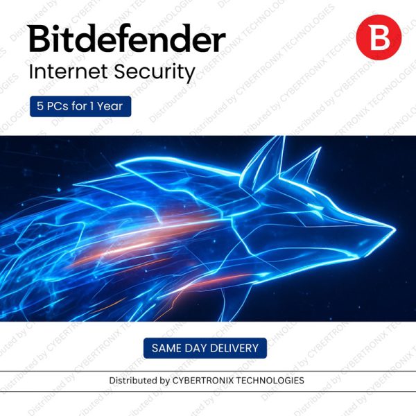 Bitdefender Internet Security | 5 PCs for 1 Year | Digital License | Same Day Delivery