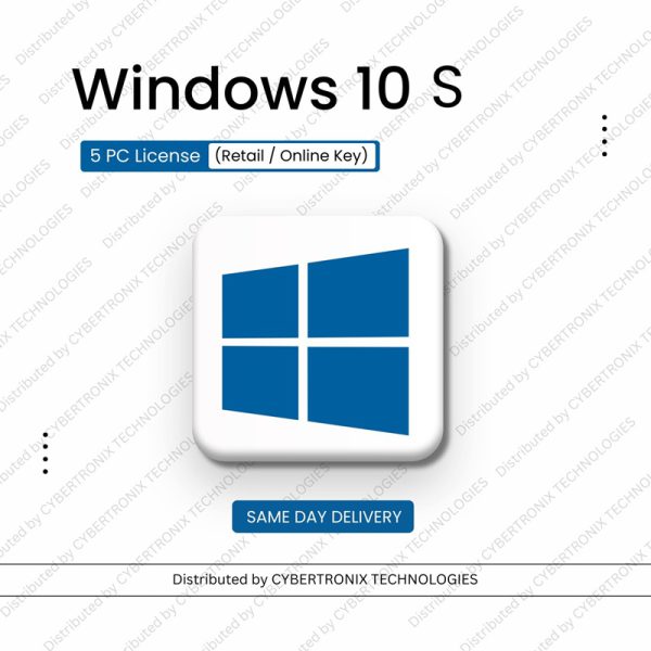 Microsoft Windows 10 S | Лицензия на 5 ПК (розничный/онлайн-ключ) | Цифровая лицензия | Доставка в тот же день