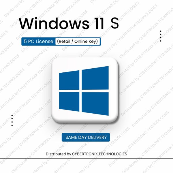 Microsoft Windows 11 S | 5 PC License (Retail / Online Key) | SAME DAY DELIVERY
