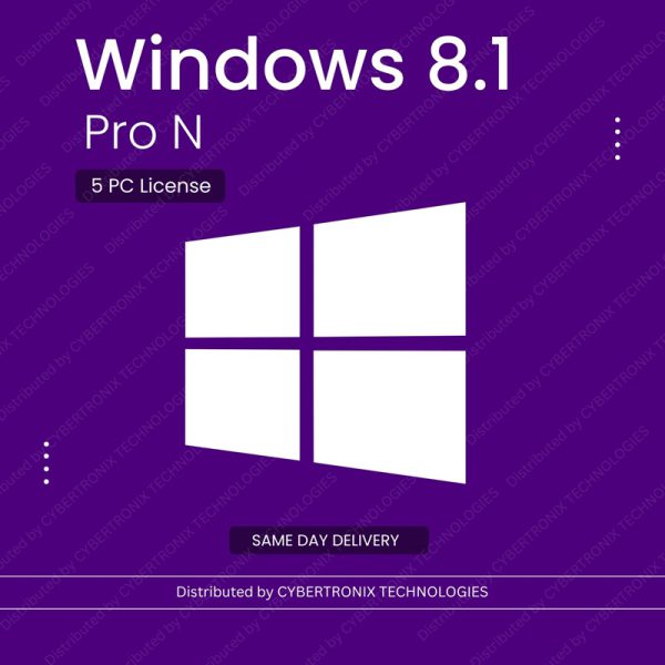 Лицензия Microsoft Windows 8.1 Pro N | 5 для ПК | Цифровая лицензия / ДОСТАВКА В ТОТ ЖЕ ДЕНЬ