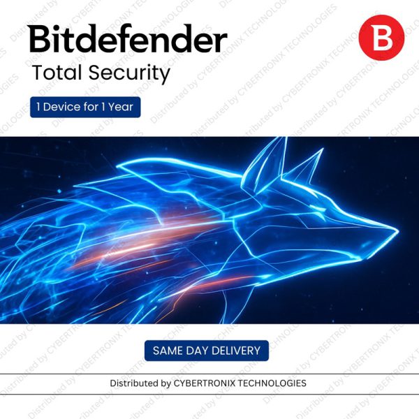 Bitdefender Total Security | جهاز واحد لمدة عام واحد | ترخيص رقمي | توصيل في نفس اليوم