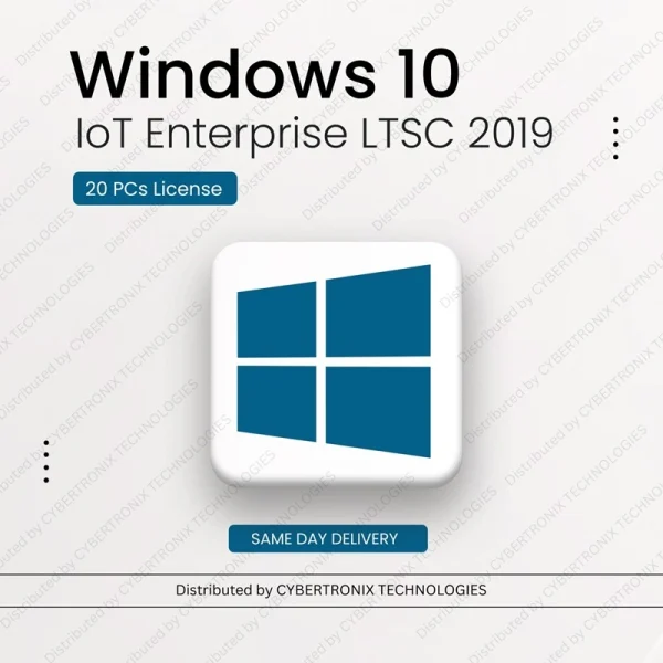 مايكروسوفت ويندوز 10 آي أو تي إنتربرايز LTSC 2019 | ترخيص لـ 20 جهاز كمبيوتر | ترخيص رقمي | توصيل في نفس اليوم