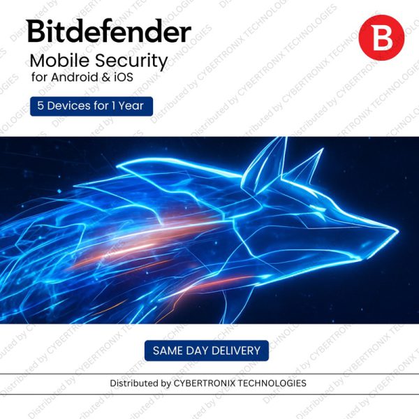 Bitdefender Mobile Security for Android & iOS | 5 Devices for 1 Year | Digital License | Same Day Delivery