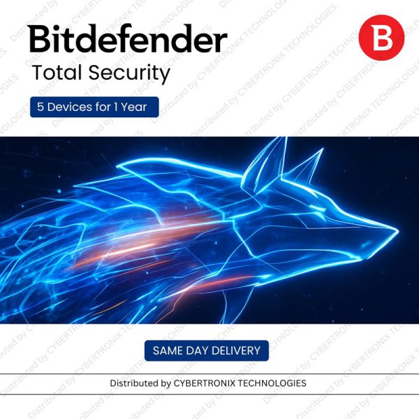 Bitdefender Total Security | 5 أجهزة لمدة عام واحد | ترخيص رقمي | توصيل في نفس اليوم