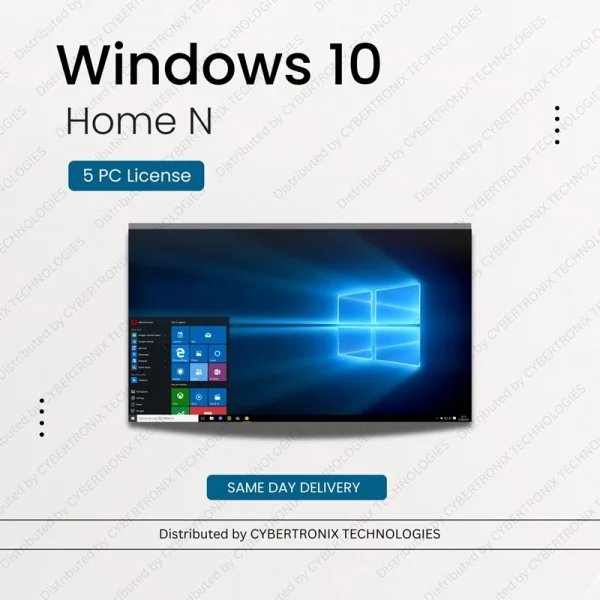 Microsoft Windows 10 Home N | 5 PC License | Digital License | SAME DAY DELIVERY