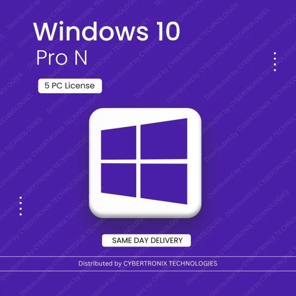 Microsoft Windows 10 Pro N | Лицензия на 5 ПК | Цифровая лицензия | Доставка в тот же день