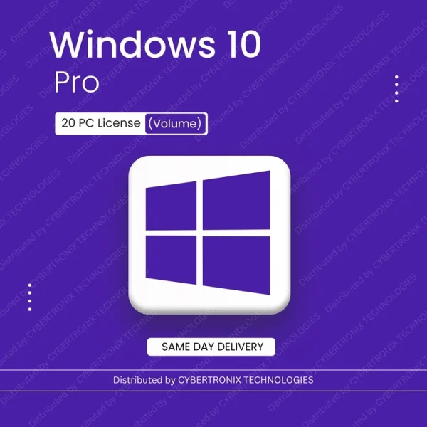 Microsoft Windows 10 Pro | Лицензия на 20 ПК (массовая) | Цифровая лицензия | ДОСТАВКА В ТОТ ЖЕ ДЕНЬ