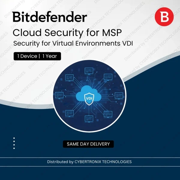 Bitdefender Cloud Security для MSP – Безопасность виртуальных сред VDI | 1 устройство на 1 год | Цифровая лицензия | Доставка в тот же день