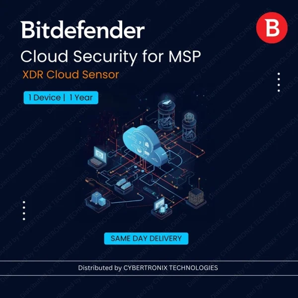 Bitdefender Cloud Security for MSP – XDR Cloud Sensor | 1 Devices for 1 Year | Digital License | SAME DAY DELIVERY