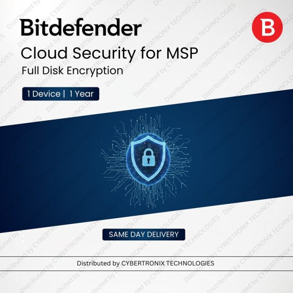 Bitdefender Cloud Security for MSP - Full Disk Encryption  | 1 Devices for 1 Year | Digital License | SAME DAY DELIVERY