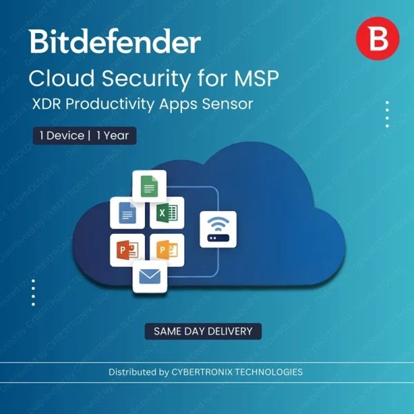 Bitdefender Cloud Security for MSP – XDR Productivity Apps Sensor | 1 Devices for 1 Year | Digital License | SAME DAY DELIVERY