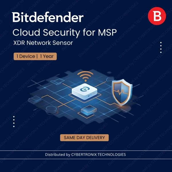 Bitdefender Cloud Security for MSP – XDR Network Sensor | 1 Devices for 1 Year | Digital License | SAME DAY DELIVERY