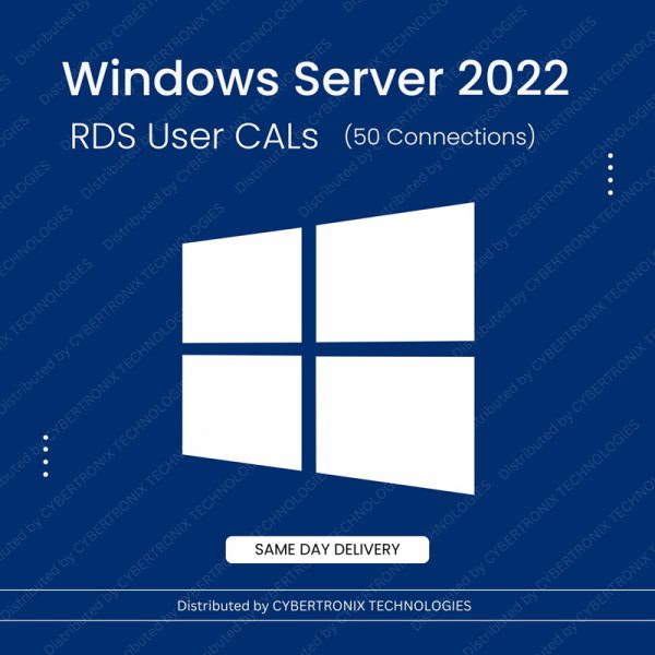 تراخيص وصول المستخدم لخدمات سطح المكتب البعيد (RDS) لنظام التشغيل Microsoft Windows Server 2022 | 50 اتصالاً مدى الحياة | ترخيص رقمي | توصيل في نفس اليوم