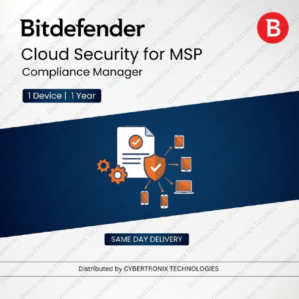 Bitdefender Cloud Security for MSP – Compliance Manager | 1 Devices for 1 Year | Digital License | SAME DAY DELIVERY