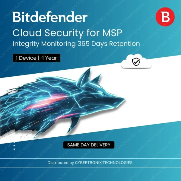 Bitdefender Cloud Security для MSP – Мониторинг целостности данных, хранение 365 дней | 1 устройство на 1 год | Цифровая лицензия | Доставка в тот же день