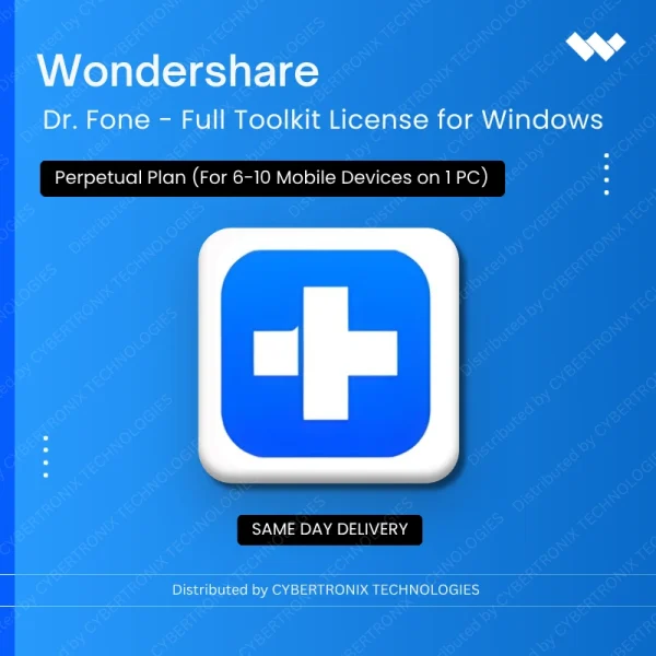 Wondershare Dr.Fone - Full Toolkit License for Windows Perpetual Plan(For 6-10 Mobile Devices on 1PC) | Digital License | Same Day Delivery