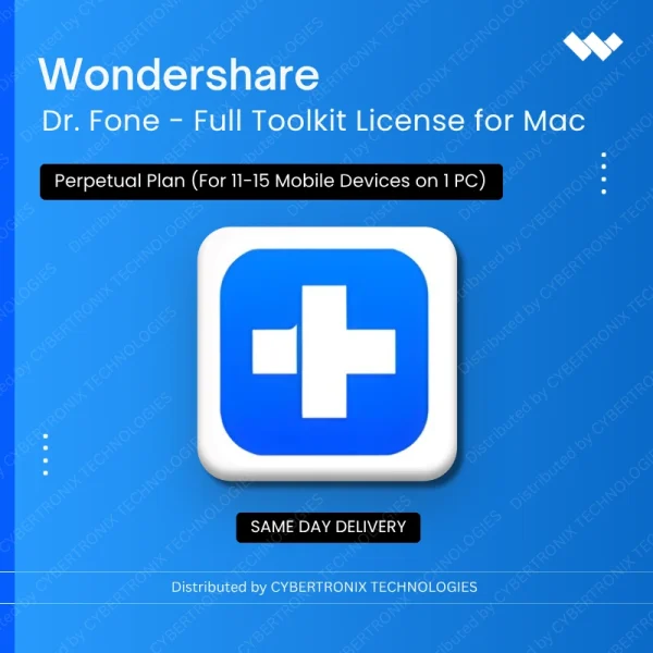 Wondershare Dr.Fone - Full Toolkit License for Mac Perpetual Plan(For 11-15 Mobile Devices on 1PC) | Digital License | Same Day Delivery