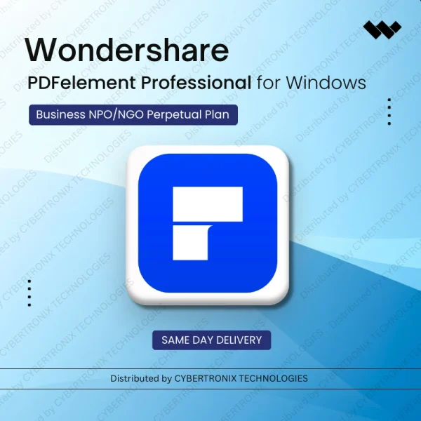 Wondershare PDFelement Professional for Windows Business NPO/NGO | Perpetual Plan| Digital License | Same Day Delivery