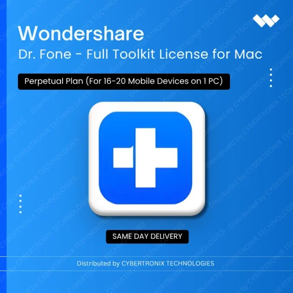 Wondershare Dr.Fone - Full Toolkit License for Mac Perpetual Plan(For 16-20 Mobile Devices on 1PC) | Digital License | Same Day Delivery