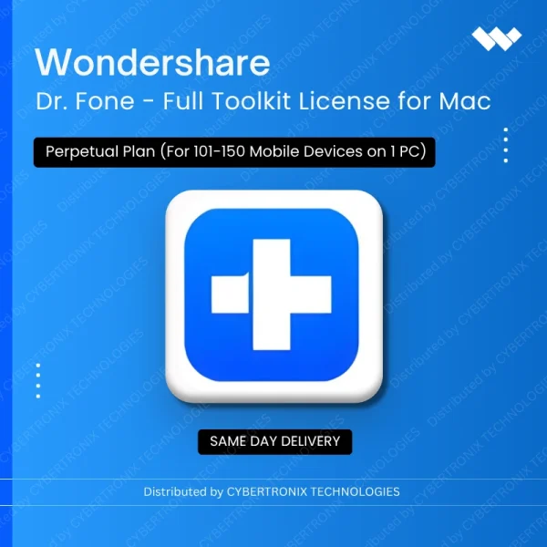 Wondershare Dr.Fone - Full Toolkit License for Mac Perpetual Plan(For 101-150  Mobile Devices on 1PC)| Digital License | Same Day Delivery