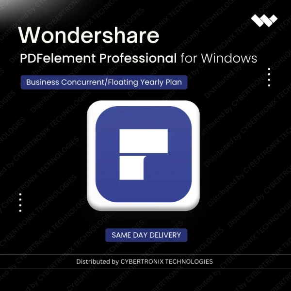 Wondershare PDFelement Professional for Windows Business Concurrent/Floating | 1 Year | Digital License | Same Day Delivery