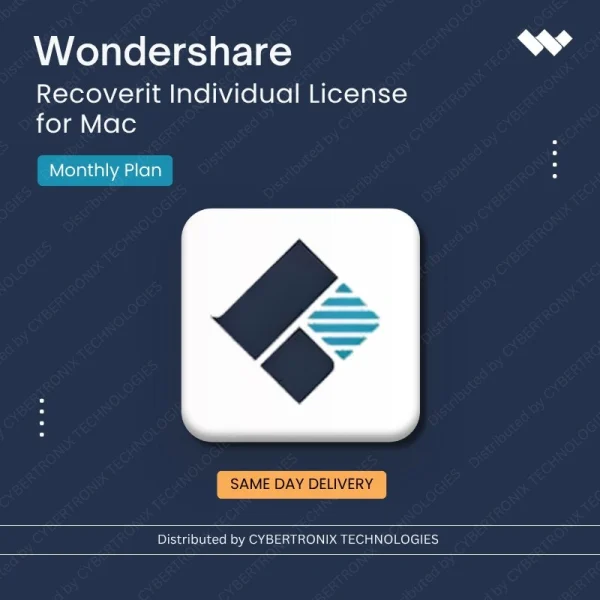 Wondershare Recoverit Individual License for Mac Monthly Plan | Digital License | Same Day Delivery