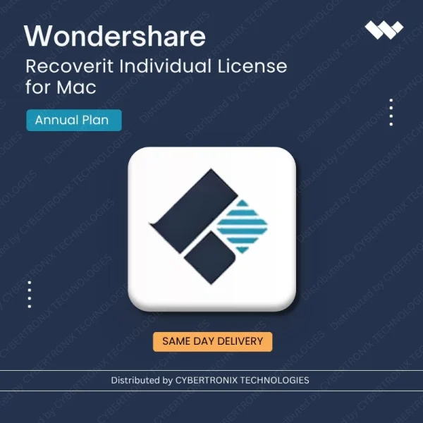 Wondershare Recoverit Individual License for Mac Annual Plan | Digital License | Same Day Delivery