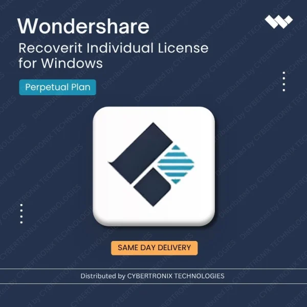 Wondershare Recoverit Individual License for Windows Perpetual Plan | Digital License | Same Day Delivery