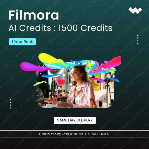Filmora AI Credits: 1500 Credits 1 year Pack | Digital License | Same Day Delivery