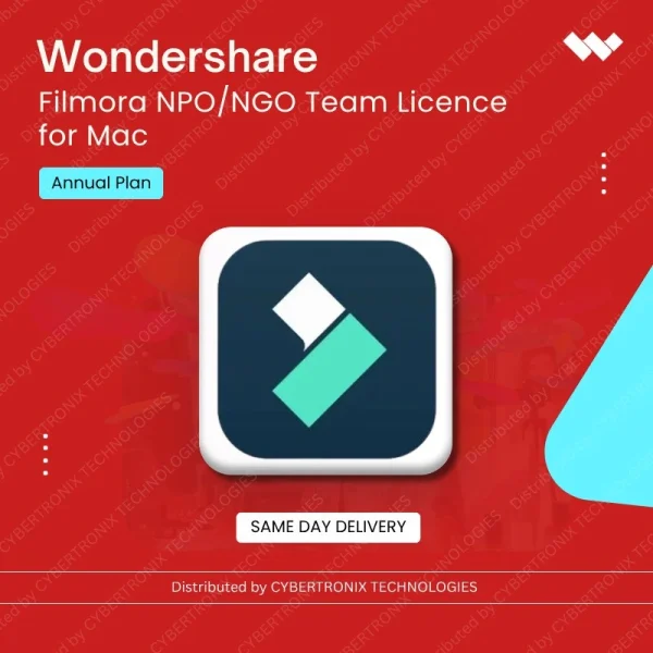 Wondershare Filmora NPO/NGO Team License for Mac Annual Plan | Digital License | Same Day Delivery