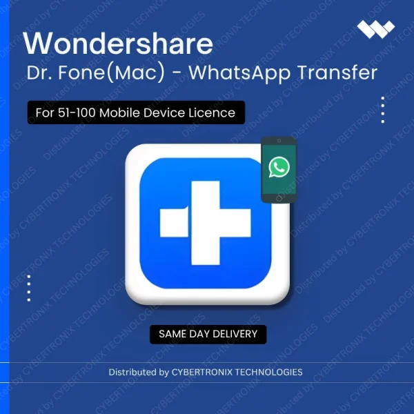 Dr.Fone (Mac) - WhatsApp Transfer for 51-100 Mobile Device License | Digital License | Same Day Delivery