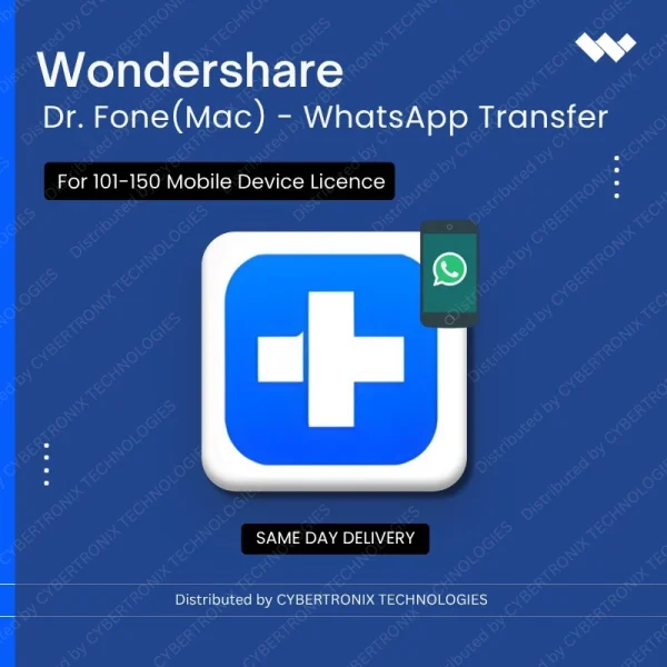 Dr.Fone(Mac) - WhatsApp Transfer for 101-150 Mobile Device License | Digital License | Same Day Delivery