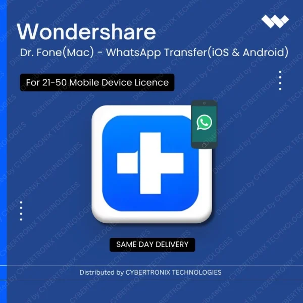 Dr.Fone(Mac) - WhatsApp Transfer(iOS& Android) for 21-50 Mobile Device License | Digital License | Same Day Delivery