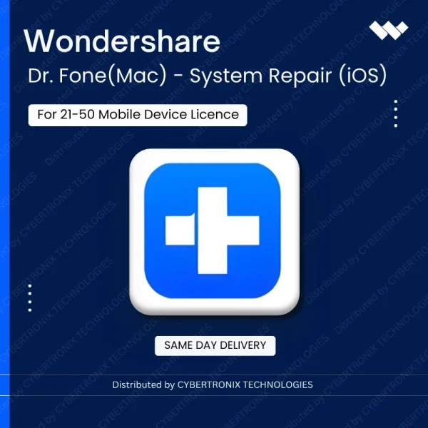 Dr.Fone(Mac) - System Repair (iOS) for 21-50 Mobile Device License | Digital License | Same Day Delivery