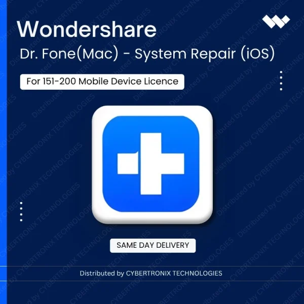 Dr.Fone(Mac) -System Repair (iOS) for 151-200 Mobile Device License | Digital License | Same Day Delivery