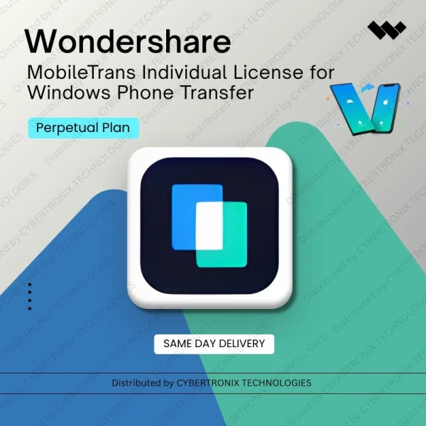 Wondershare MobileTrans Individual License for Windows Phone Transfer Perpetual Plan | Digital License | Same Day Delivery