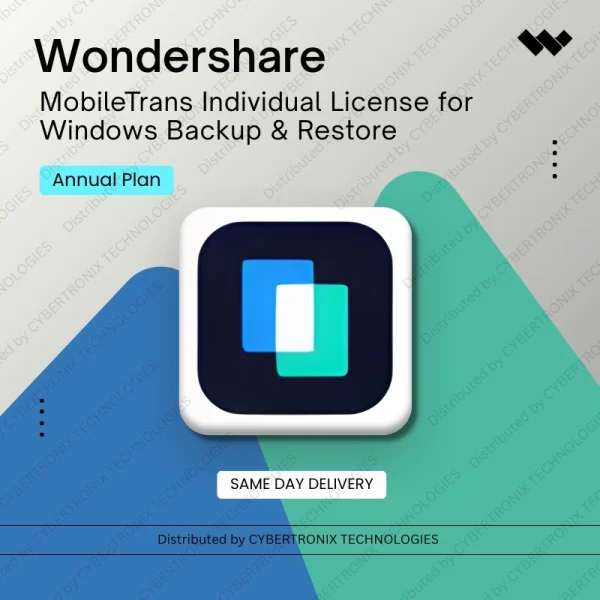 Wondershare MobileTrans Individual License for Windows Backup & Restore Annual Plan | Digital License | Same Day Delivery