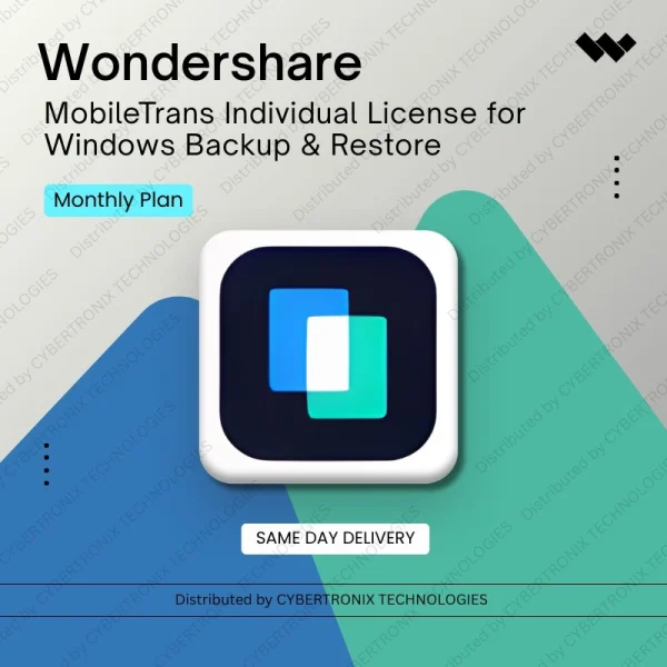 Wondershare MobileTrans Individual License for Windows Backup & Restore Monthly Plan | Digital License | Same Day Delivery