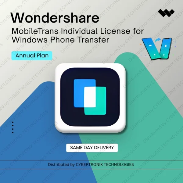 Wondershare MobileTrans Individual License for Windows Phone Transfer Annual Plan | Digital License | Same Day Delivery